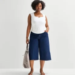 a.n.a Womens Plus Square Neck Sleeveless Tank Top