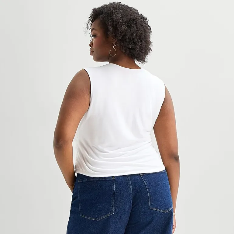 a.n.a Womens Plus Square Neck Sleeveless Tank Top