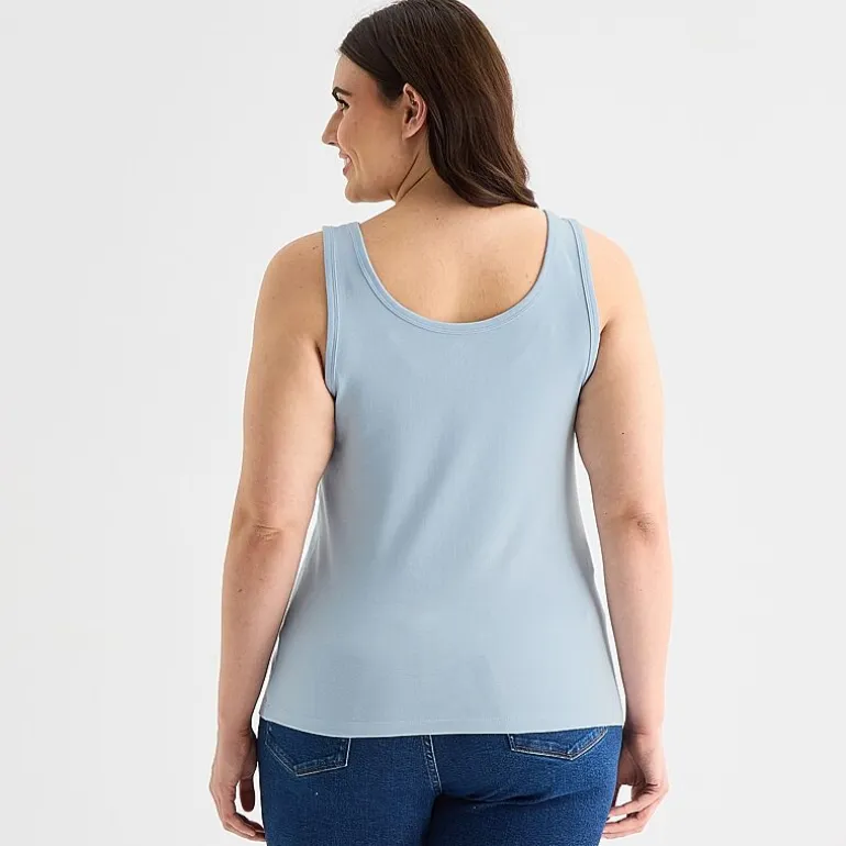 a.n.a Womens Plus U Neck Sleeveless Tank Top