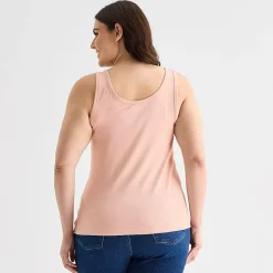 a.n.a Womens Plus U Neck Sleeveless Tank Top