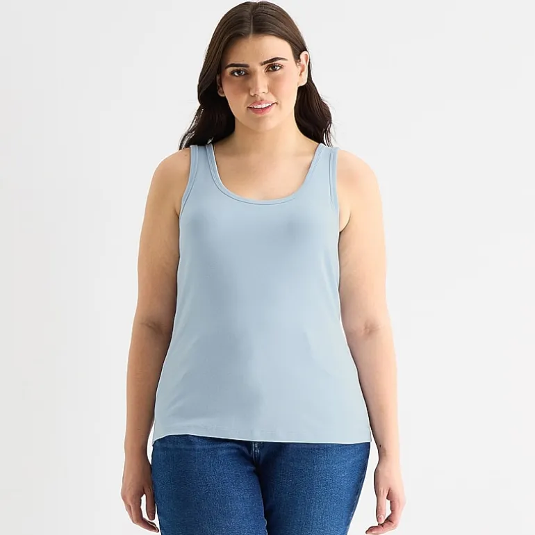 a.n.a Womens Plus U Neck Sleeveless Tank Top