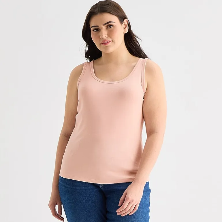 a.n.a Womens Plus U Neck Sleeveless Tank Top