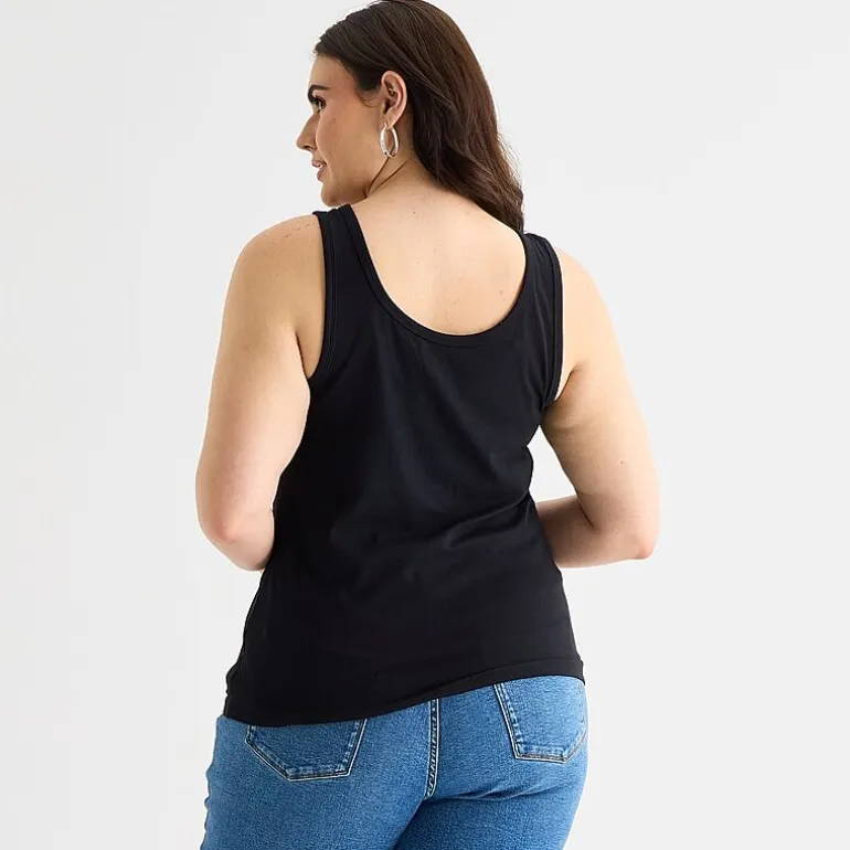 a.n.a Womens Plus U Neck Sleeveless Tank Top