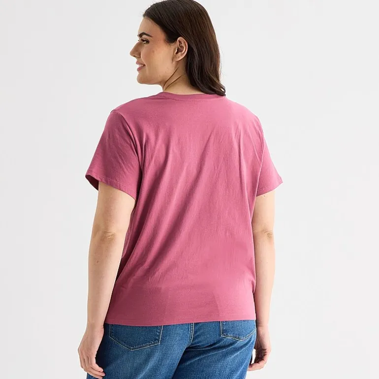 a.n.a Womens Plus V Neck Short Sleeve T-Shirt