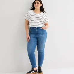 a.n.a Womens Plus V Neck Short Sleeve T-Shirt