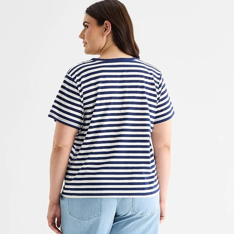 a.n.a Womens Plus V Neck Short Sleeve T-Shirt