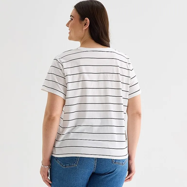 a.n.a Womens Plus V Neck Short Sleeve T-Shirt