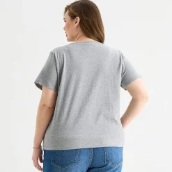 a.n.a Womens Plus V Neck Short Sleeve T-Shirt