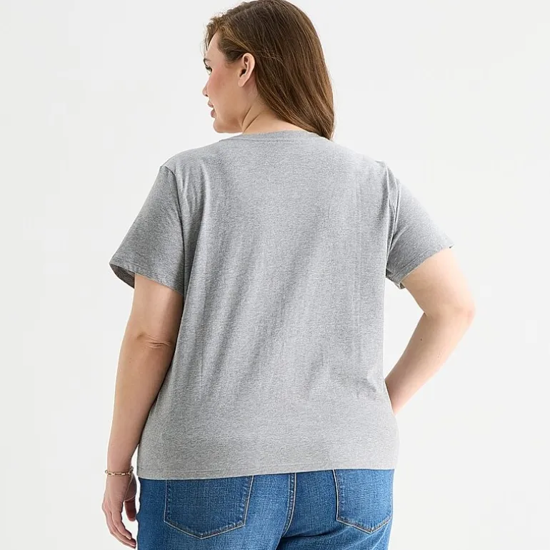 a.n.a Womens Plus V Neck Short Sleeve T-Shirt
