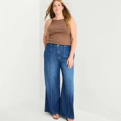 a.n.a Womens Plus Wide Leg Jean