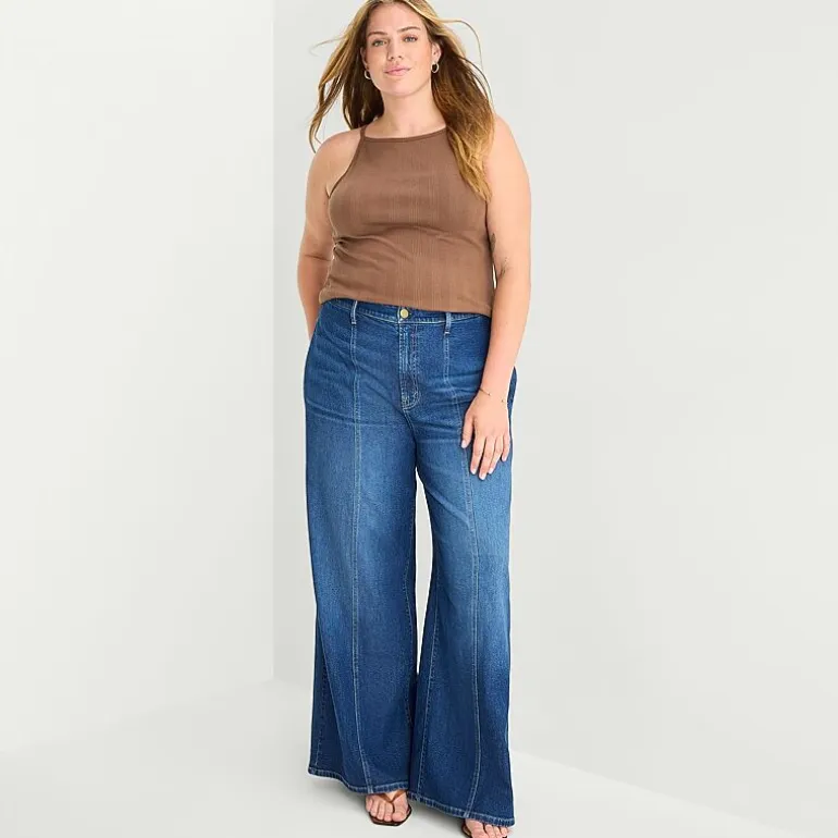a.n.a Womens Plus Wide Leg Jean