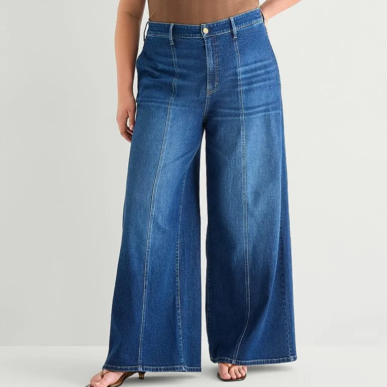 a.n.a Womens Plus Wide Leg Jean