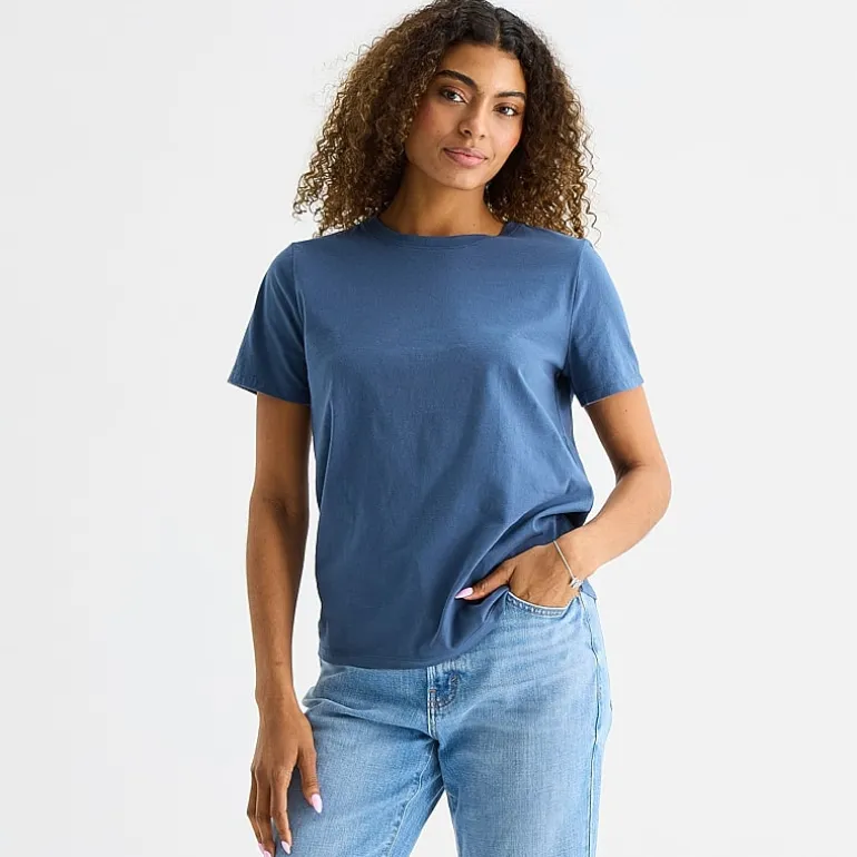 a.n.a Womens Round Neck Short Sleeve T-Shirt