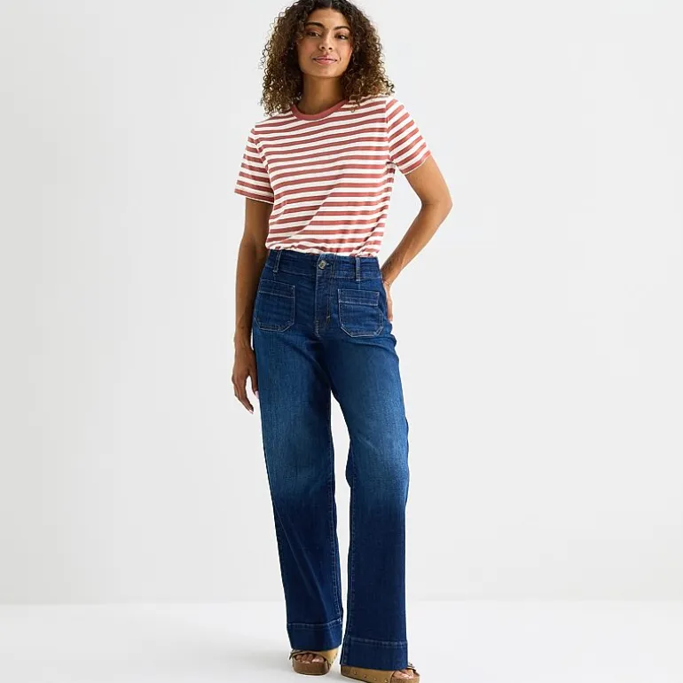 a.n.a Womens Round Neck Short Sleeve T-Shirt