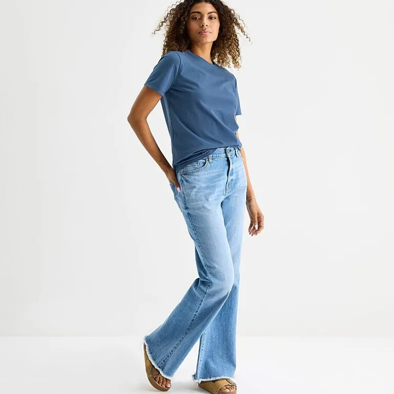 a.n.a Womens Round Neck Short Sleeve T-Shirt