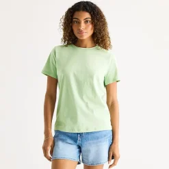 a.n.a Womens Round Neck Short Sleeve T-Shirt