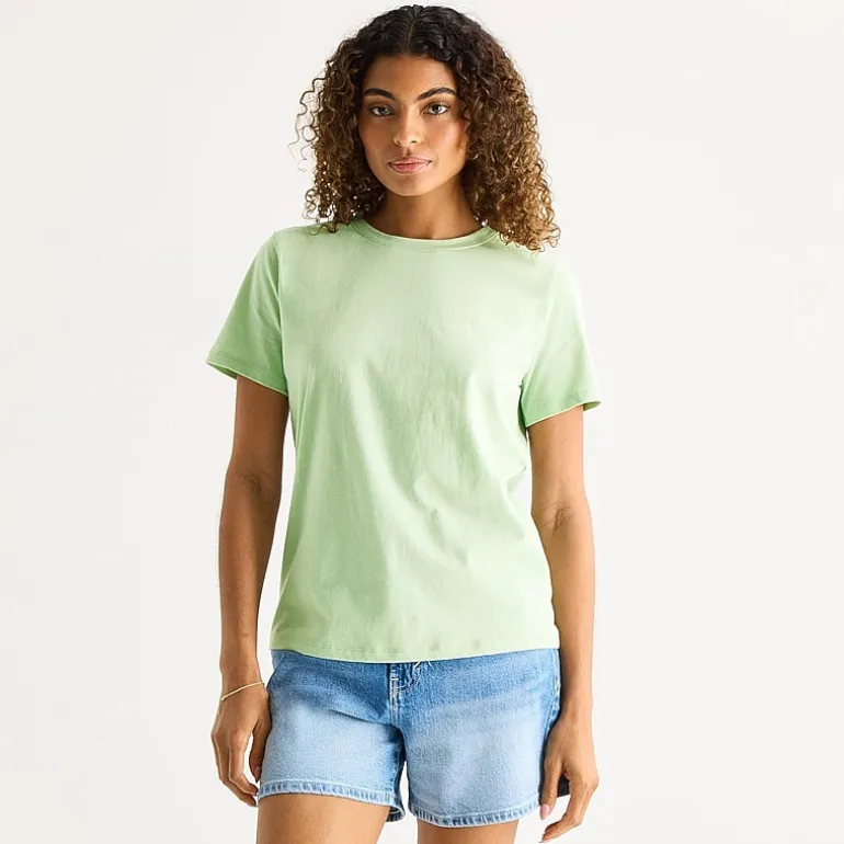 a.n.a Womens Round Neck Short Sleeve T-Shirt