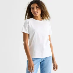 a.n.a Womens Round Neck Short Sleeve T-Shirt
