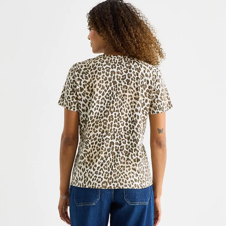 a.n.a Womens Round Neck Short Sleeve T-Shirt