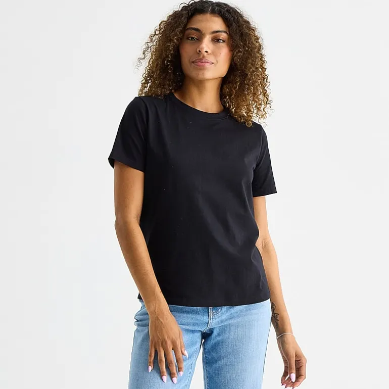 a.n.a Womens Round Neck Short Sleeve T-Shirt