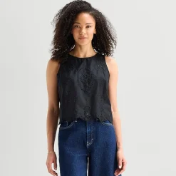 a.n.a Womens Round Neck Sleeveless Blouse