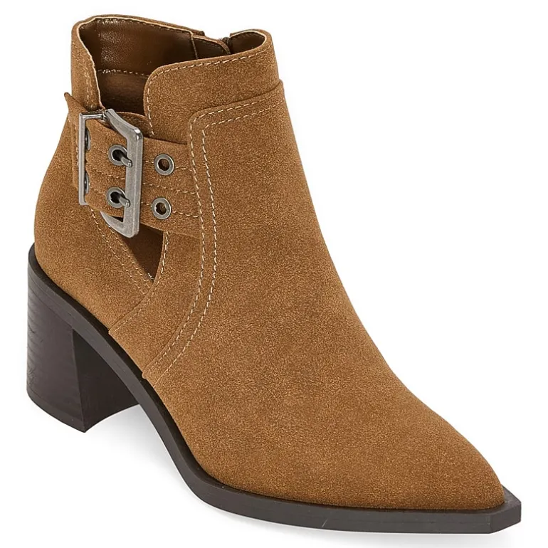 a.n.a Womens Shadow Stacked Heel Booties