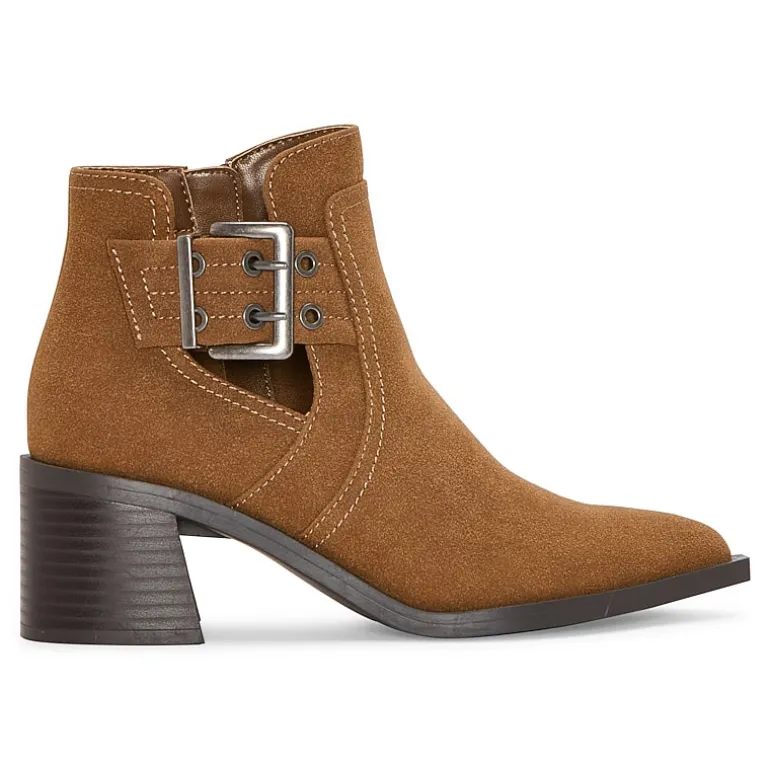 a.n.a Womens Shadow Stacked Heel Booties