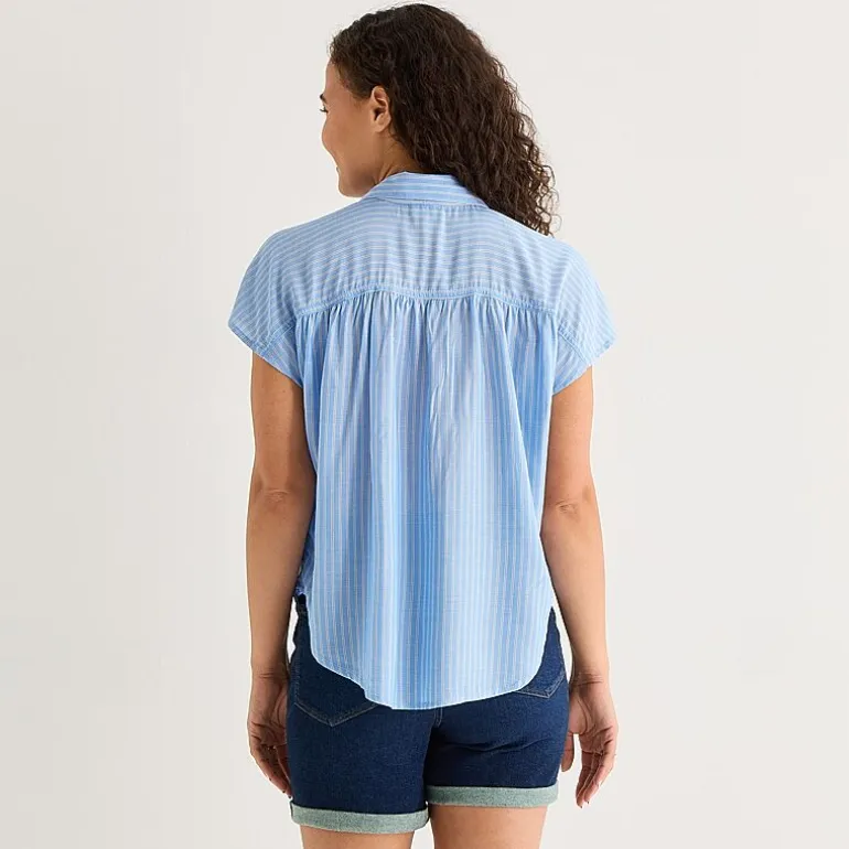 a.n.a Womens Short Sleeve Blouse
