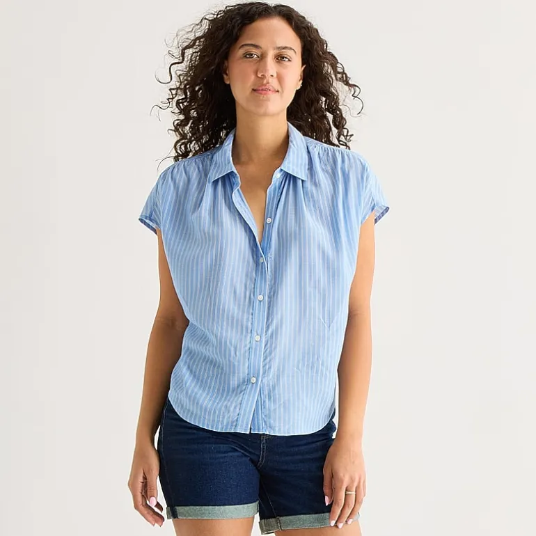 a.n.a Womens Short Sleeve Blouse