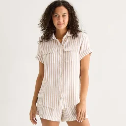 a.n.a Womens Short Sleeve Blouse