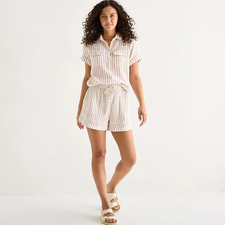 a.n.a Womens Short Sleeve Blouse