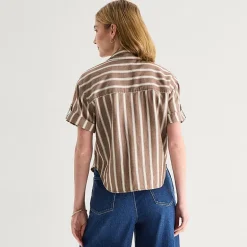 a.n.a Womens Short Sleeve Blouse