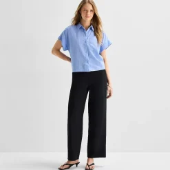 a.n.a Womens Short Sleeve Camp Shirt