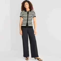 a.n.a Womens Short Sleeve Polo Sweater