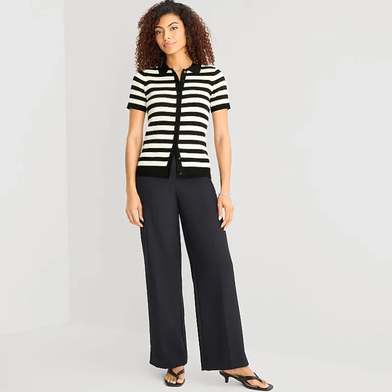 a.n.a Womens Short Sleeve Polo Sweater