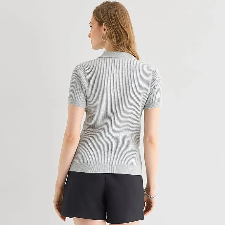 a.n.a Womens Short Sleeve Polo Sweater