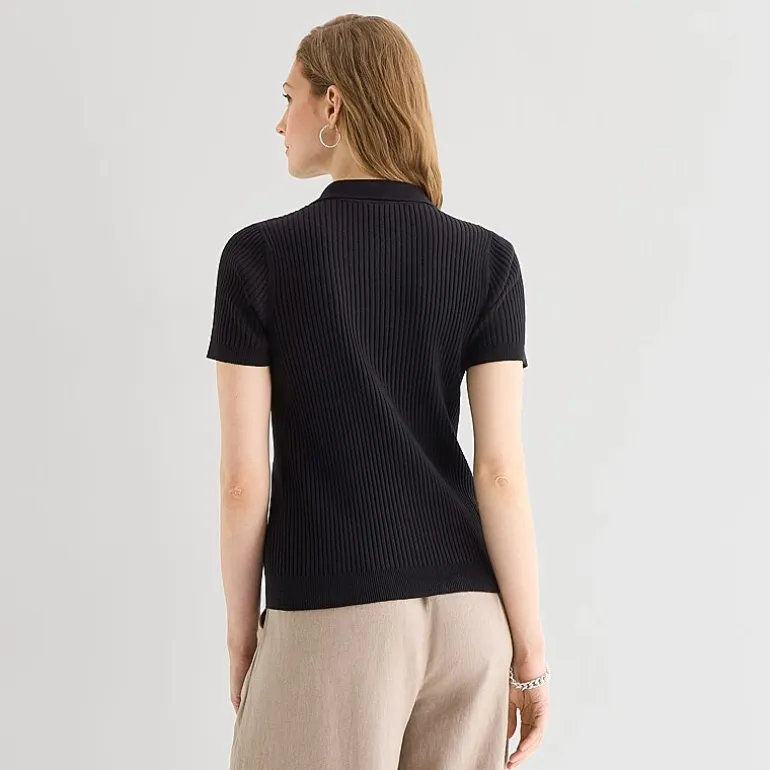 a.n.a Womens Short Sleeve Polo Sweater