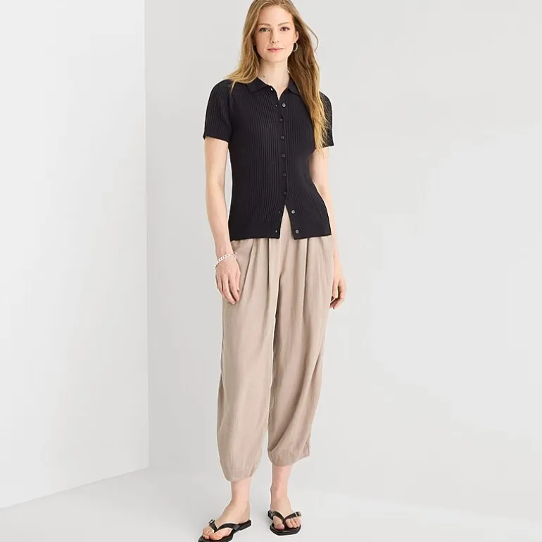 a.n.a Womens Short Sleeve Polo Sweater
