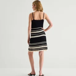 a.n.a Womens Sleeveless Striped Sweater Dress
