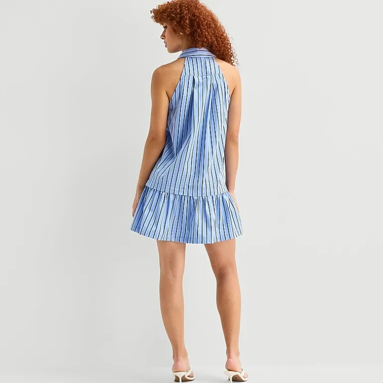 a.n.a Womens Sleeveless Striped A-Line Dress