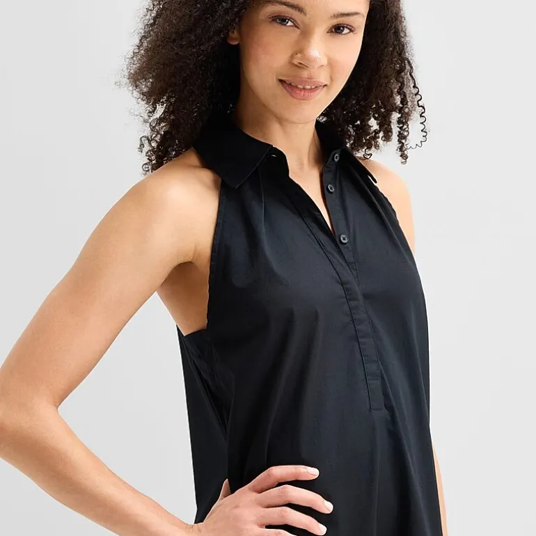 a.n.a Womens Sleeveless Striped A-Line Dress