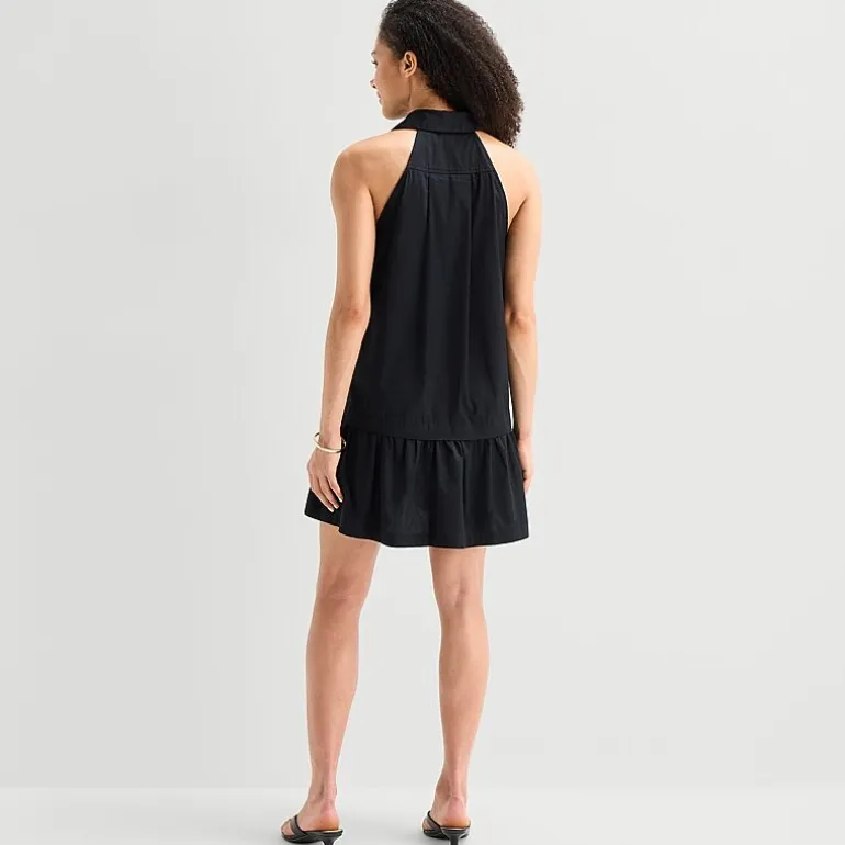 a.n.a Womens Sleeveless Striped A-Line Dress