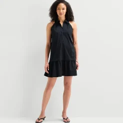 a.n.a Womens Sleeveless Striped A-Line Dress