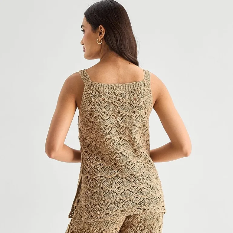 a.n.a Womens Square Neck Sleeveless Tank Top