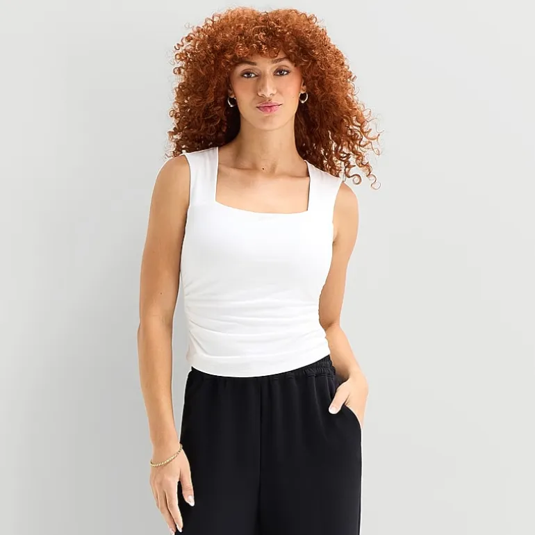 a.n.a Womens Square Neck Sleeveless Tank Top