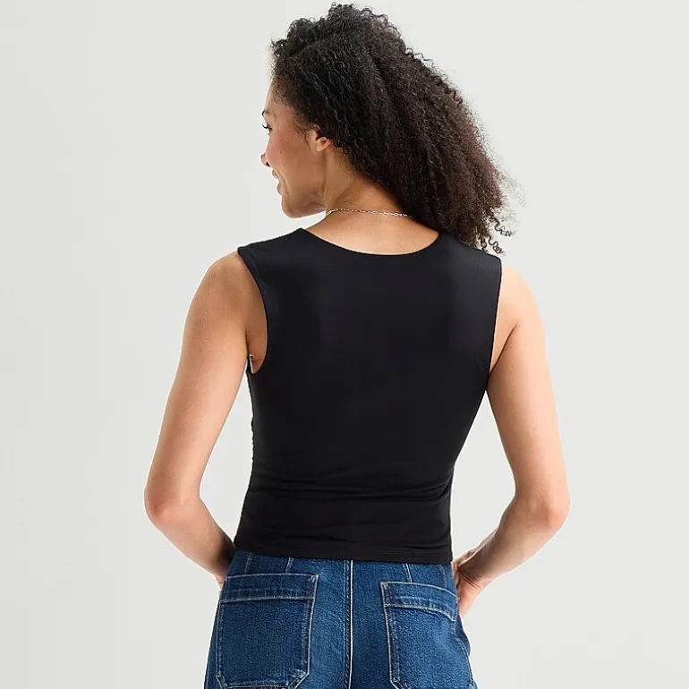 a.n.a Womens Square Neck Sleeveless Tank Top