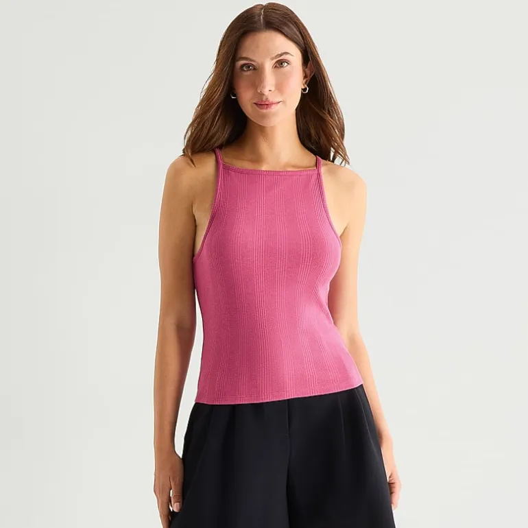 a.n.a Womens Square Neck Sleeveless Tank Top