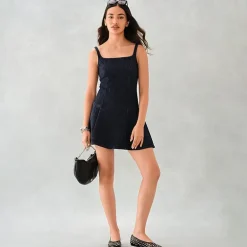 a.n.a Womens Square Neck Sleeveless A-Line Dress