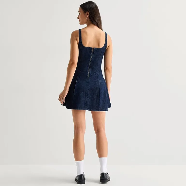 a.n.a Womens Square Neck Sleeveless A-Line Dress
