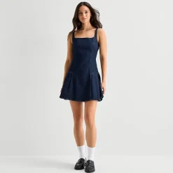 a.n.a Womens Square Neck Sleeveless A-Line Dress